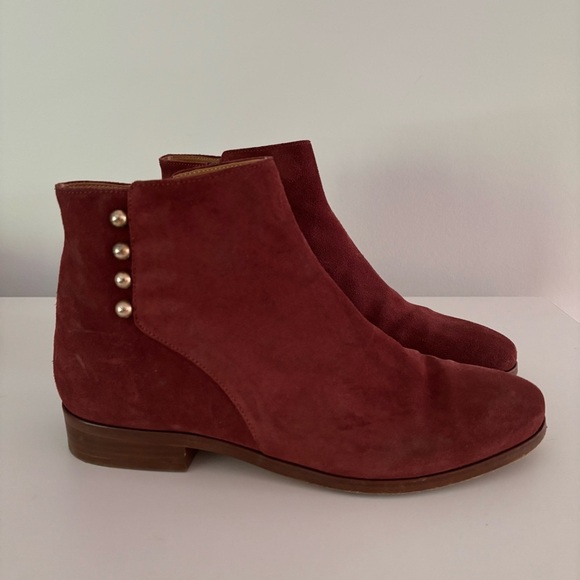 Sezane Low Paula Suede Boots Dusty Rose Size 39 - Picture 2 of 7